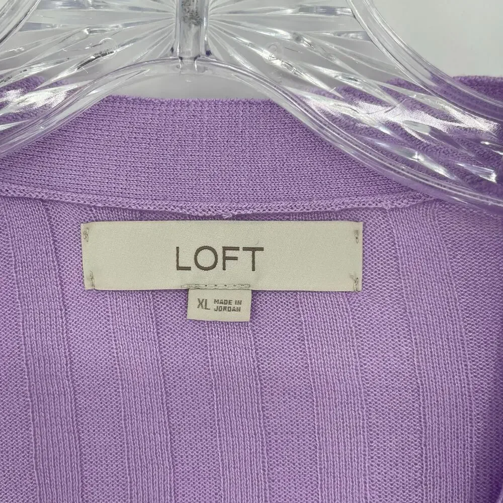 Loft Button-Up Rib Cardigan Size XL - Picture 4 of 6